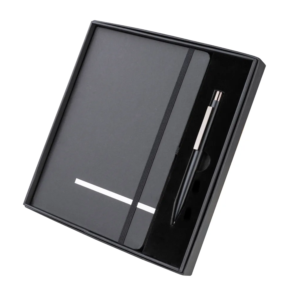 Kit Escritório Caderno Tamanho A5 Com Capa Dura e Caneta Metal - alternativa